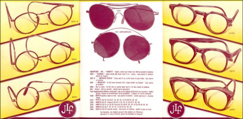 Fabrique générale de lunettes métal et matière plastique Jules Lamy & Fils [modèles de lunettes], 3e quart 20e siècle. © Région Bourgogne-Franche-Comté, Inventaire du patrimoine