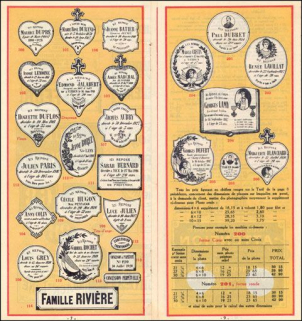 Catalogue de production de l'émaillerie A. Renaud et Cie : types de plaques émaillées funéraires, 1928. © Région Bourgogne-Franche-Comté, Inventaire du patrimoine Catalogue de production de l'émaillerie A. Renaud et Cie : types de plaques émaillées funéraires, 1928. © Région Bourgogne-Franche-Comté, Inventaire du patrimoine