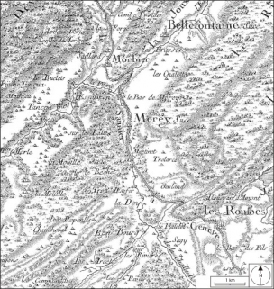 [Carte de Cassini] Feuille n° 147, 1759. © Région Bourgogne-Franche-Comté, Inventaire du patrimoine