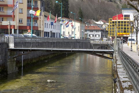 Passerelle aval, vue de l'amont. © Région Bourgogne-Franche-Comté, Inventaire du patrimoine Passerelle aval, vue de l'amont. © Région Bourgogne-Franche-Comté, Inventaire du patrimoine