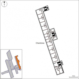 Bâtiment D : plan du 2e étage. © Région Bourgogne-Franche-Comté, Inventaire du patrimoine Bâtiment D : plan du 2e étage. © Région Bourgogne-Franche-Comté, Inventaire du patrimoine