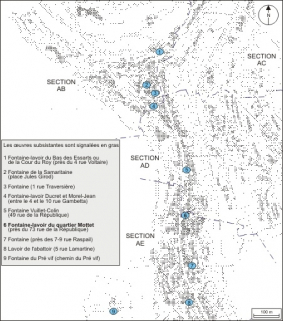 Plan de localisation : partie nord. © Région Bourgogne-Franche-Comté, Inventaire du patrimoine