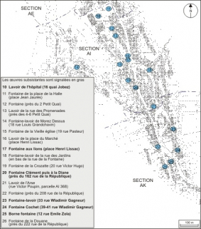 Plan de localisation : partie sud. © Région Bourgogne-Franche-Comté, Inventaire du patrimoine