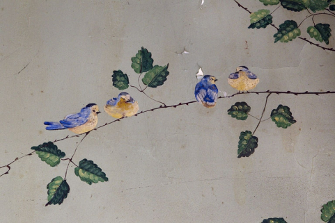 Oiseaux sur une branche. © Région Bourgogne-Franche-Comté, Inventaire du patrimoine