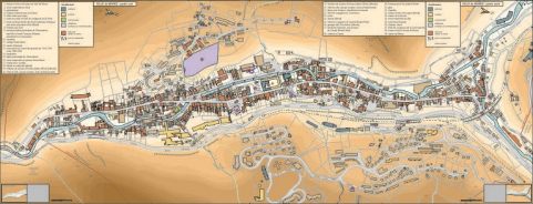 Plan de la ville donnant la nature des bâtiments et l'identification des principaux monuments. Echelle 1:3563 © Région Bourgogne-Franche-Comté, Inventaire du patrimoine Plan de la ville donnant la nature des bâtiments et l'identification des principaux monuments. Echelle 1:3563 © Région Bourgogne-Franche-Comté, Inventaire du patrimoine