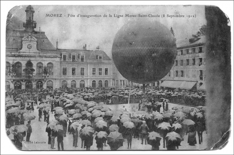 Morez - Fête d'inauguration de la Ligne Morez-Saint-Claude (8 Septembre 1912). © Région Bourgogne-Franche-Comté, Inventaire du patrimoine Morez - Fête d'inauguration de la Ligne Morez-Saint-Claude (8 Septembre 1912). © Région Bourgogne-Franche-Comté, Inventaire du patrimoine
