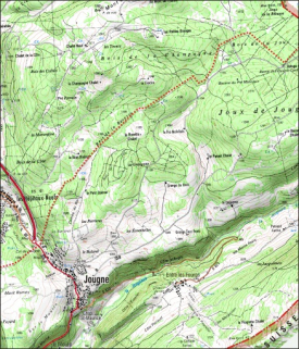 Carte des limites de la commune, partie nord. © Région Bourgogne-Franche-Comté, Inventaire du patrimoine