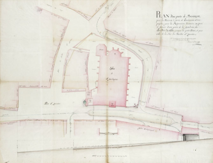 "Plan d'une partie (...) de la Grande Rue dès la rue du Clos jusqu'à la Porte Noire (...)". © Région Bourgogne-Franche-Comté, Inventaire du Patrimoine