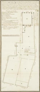 "Plan des maisons appartenans à messire Jean-Jacques Pourcheresse seigneur d'Etrabonne (...)". © Région Bourgogne-Franche-Comté, Inventaire du Patrimoine