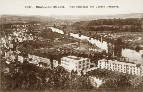 Beaulieu (Doubs). Vue générale des usines Peugeot. © Région Bourgogne-Franche-Comté, Inventaire du patrimoine Beaulieu (Doubs). Vue générale des usines Peugeot. © Région Bourgogne-Franche-Comté, Inventaire du patrimoine