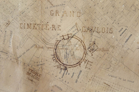 Plan archéologique : détail de l'ovile du Champs de Mars. © Région Bourgogne-Franche-Comté, Inventaire du Patrimoine