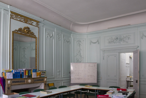 Intérieur, salon : détail de l'entrée et de la cheminée. © Région Bourgogne-Franche-Comté, Inventaire du Patrimoine