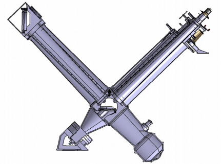 Coupe de la lunette équatoriale coudée, l'instrument étant positionné dans le plan méridien. © Région Bourgogne-Franche-Comté, Inventaire du patrimoine Coupe de la lunette équatoriale coudée, l'instrument étant positionné dans le plan méridien. © Région Bourgogne-Franche-Comté, Inventaire du patrimoine