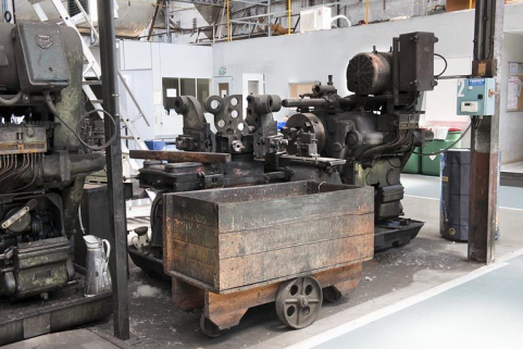 Chariot de transport et tour horizontal américain Potter et Johnston. © Région Bourgogne-Franche-Comté, Inventaire du patrimoine