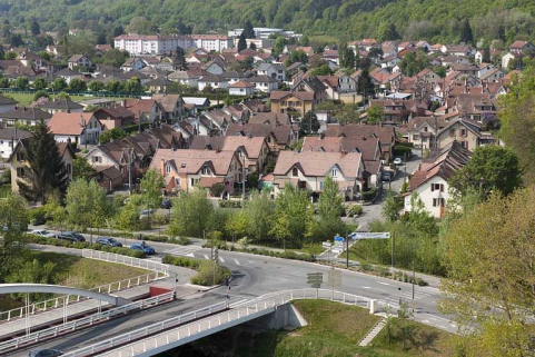 Vue plongeante depuis l'est. © Région Bourgogne-Franche-Comté, Inventaire du patrimoine