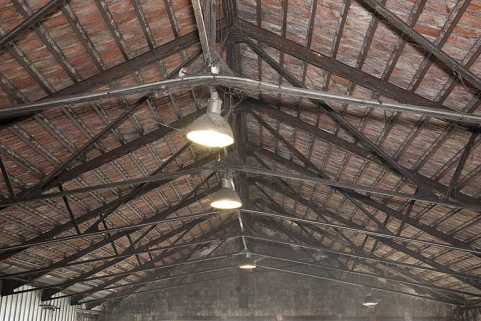 Charpente métallique d'un magasin industriel. © Région Bourgogne-Franche-Comté, Inventaire du patrimoine