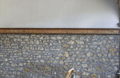 Fabrique de jardin, intérieur : détail de l'inscription. © Région Bourgogne-Franche-Comté, Inventaire du Patrimoine