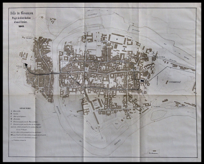 "Projet de distribution d'eau d'arcier", 1849. © Région Bourgogne-Franche-Comté, Inventaire du Patrimoine
