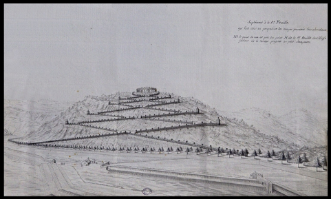 Projet d'une promenade à la grecque sur la colline de Chaudanne. © Région Bourgogne-Franche-Comté, Inventaire du Patrimoine