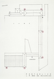 Pontarlier. L.P. rue de Besançon [plan-masse], 1987. © Région Bourgogne-Franche-Comté, Inventaire du patrimoine
