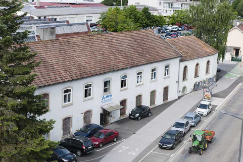 Vue plongeante sur le bâtiment administratif (?). © Région Bourgogne-Franche-Comté, Inventaire du patrimoine