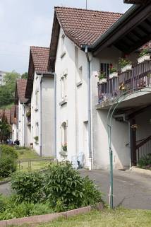 Cité du parc : habitations de 4 logements vues de trois quarts. © Région Bourgogne-Franche-Comté, Inventaire du patrimoine