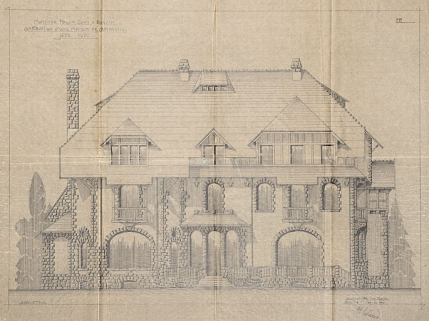 Monsieur Edgar Japy à Bavans. Construction d'une maison de campagne. Face sud. © Région Bourgogne-Franche-Comté, Inventaire du patrimoine