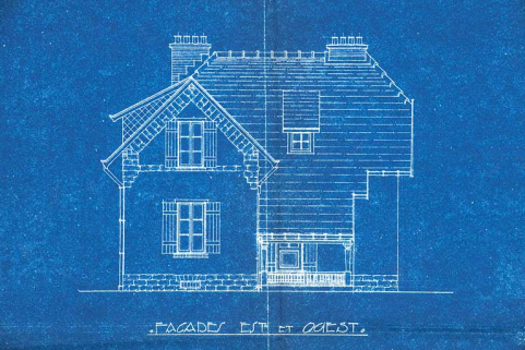 Office public d'Habitation à Bon Marché du Doubs. Maison double [détail des façades est et ouest]. © Région Bourgogne-Franche-Comté, Inventaire du patrimoine