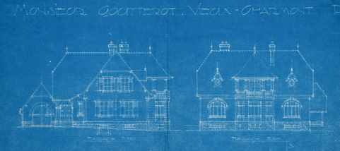 M. Goutterot. Projet d'habitation. Façades sud et est. © Région Bourgogne-Franche-Comté, Inventaire du patrimoine