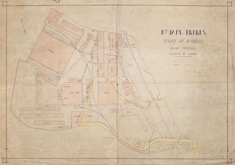 Ets Japy Frères. Usine du Rondelot - Plan général et conduite à vapeur. © Région Bourgogne-Franche-Comté, Inventaire du patrimoine