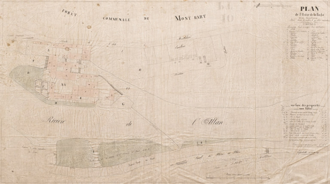 Plan de l'usine de la Roche et ses dépendances. © Région Bourgogne-Franche-Comté, Inventaire du patrimoine