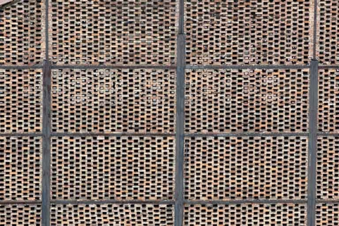 Bâtiment du gazogène. Détail du pignon est. © Région Bourgogne-Franche-Comté, Inventaire du patrimoine