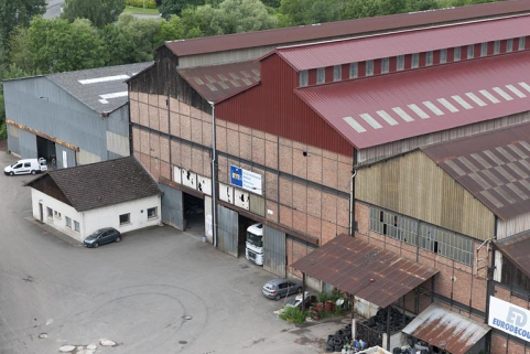 Pignons est des bâtiments de l'aciérie. © Région Bourgogne-Franche-Comté, Inventaire du patrimoine