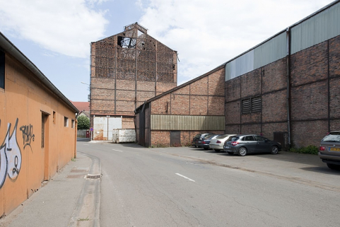 Bâtiment du gazogène et atelier de laminage depuis l'ouest. © Région Bourgogne-Franche-Comté, Inventaire du patrimoine