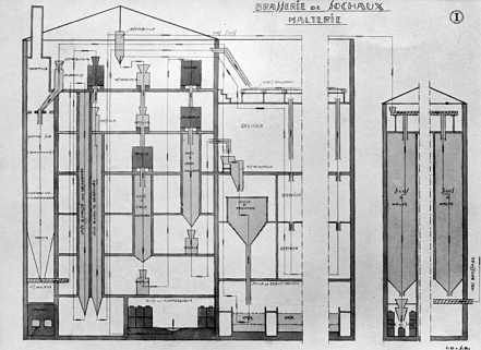 Coupe de la malterie. © Région Bourgogne-Franche-Comté, Inventaire du patrimoine