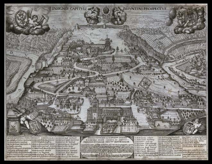 Le quartier capitulaire en 1667. © Région Bourgogne-Franche-Comté, Inventaire du Patrimoine