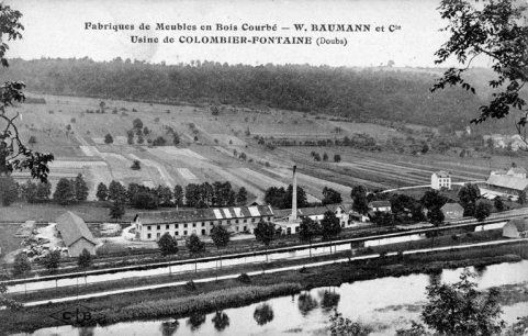 Fabrique de meuble en bois courbé - W. Baumann et Cie. Usine de Colombier-Fontaine (Doubs). © Région Bourgogne-Franche-Comté, Inventaire du patrimoine