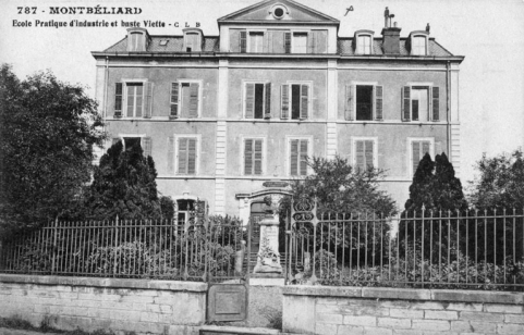 Montbéliard. Ecole Pratique d'Industie et buste Viette. © Région Bourgogne-Franche-Comté, Inventaire du patrimoine