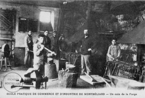 Ecole Pratique de Commerce et d'Industrie de Montbéliard. Un coin de la forge. © Région Bourgogne-Franche-Comté, Inventaire du patrimoine