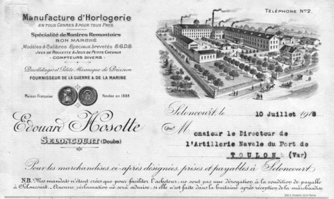 Edouard Hosotte. Seloncourt (Doubs). Manufacture d'horlogerie. © Région Bourgogne-Franche-Comté, Inventaire du patrimoine Edouard Hosotte. Seloncourt (Doubs). Manufacture d'horlogerie. © Région Bourgogne-Franche-Comté, Inventaire du patrimoine