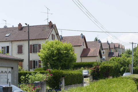 Pignons de maisons jumelées depuis le nord-est. © Région Bourgogne-Franche-Comté, Inventaire du patrimoine