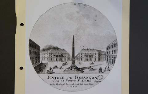 Projet d'aménagement de l'actuelle place du Jura, intitulé : "Entrée de Besançon par la porte Notre- Dame". © Région Bourgogne-Franche-Comté, Inventaire du Patrimoine