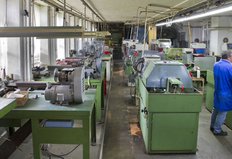 Atelier de 1888 : deux rangées de machines côté pré. © Région Bourgogne-Franche-Comté, Inventaire du patrimoine