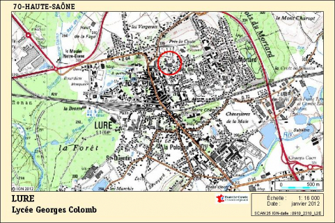 Carte de localisation. Carte topographique, IGN, 2012, dalle 0910-2310-L2E, échelle 1:16 000. © Région Bourgogne-Franche-Comté, Inventaire du patrimoine