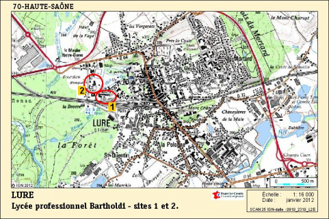 Carte de localisation. Carte topographique, IGN, 2012, dalle 0910-2310-L2E, échelle 1:16 000. © Région Bourgogne-Franche-Comté, Inventaire du patrimoine Carte de localisation. Carte topographique, IGN, 2012, dalle 0910-2310-L2E, échelle 1:16 000. © Région Bourgogne-Franche-Comté, Inventaire du patrimoine