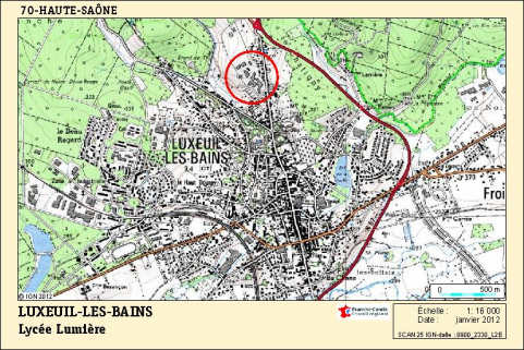 Carte de localisation. Carte topographique, IGN, 2012, dalle 0900-2330-L2E, échelle 1:16 000. © Région Bourgogne-Franche-Comté, Inventaire du patrimoine