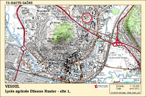 Carte de localisation. Carte topographique, IGN, 2012, dalle 0880-2300-L2E, échelle 1:16 000. © Région Bourgogne-Franche-Comté, Inventaire du patrimoine