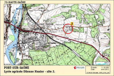 Carte de localisation. Carte topographique, IGN, 2012, dalle 0870-2310-L2E, échelle 1:16 000. © Région Bourgogne-Franche-Comté, Inventaire du patrimoine