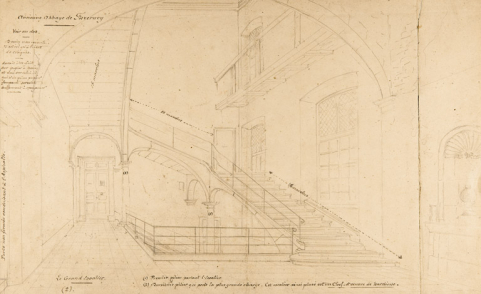 Ancienne abbaye de Faverney. Le Grand Escalier, [1898]. © Région Bourgogne-Franche-Comté, Inventaire du patrimoine
