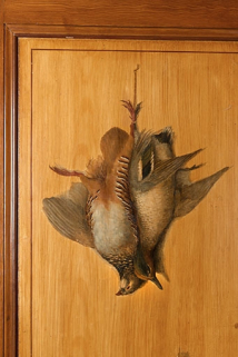 Salle à manger :  nature morte ornant la porte conduisant à la cuisine. © Région Bourgogne-Franche-Comté, Inventaire du patrimoine